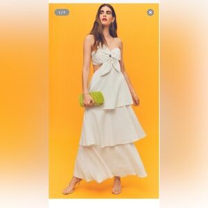 Farm Rio Off-White Flower Maxi Dress